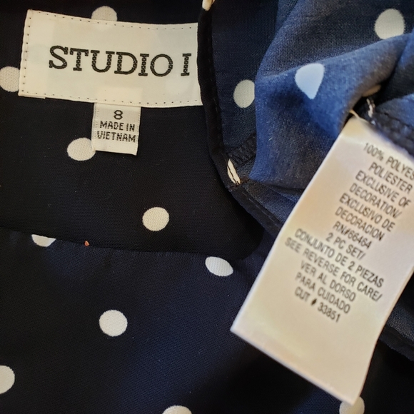 🖤Studio 1 Womens Dark Navy Sleeveless Dress With Jacket Size 8 - Picture 5 of 6